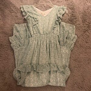 Green floral maxi dress